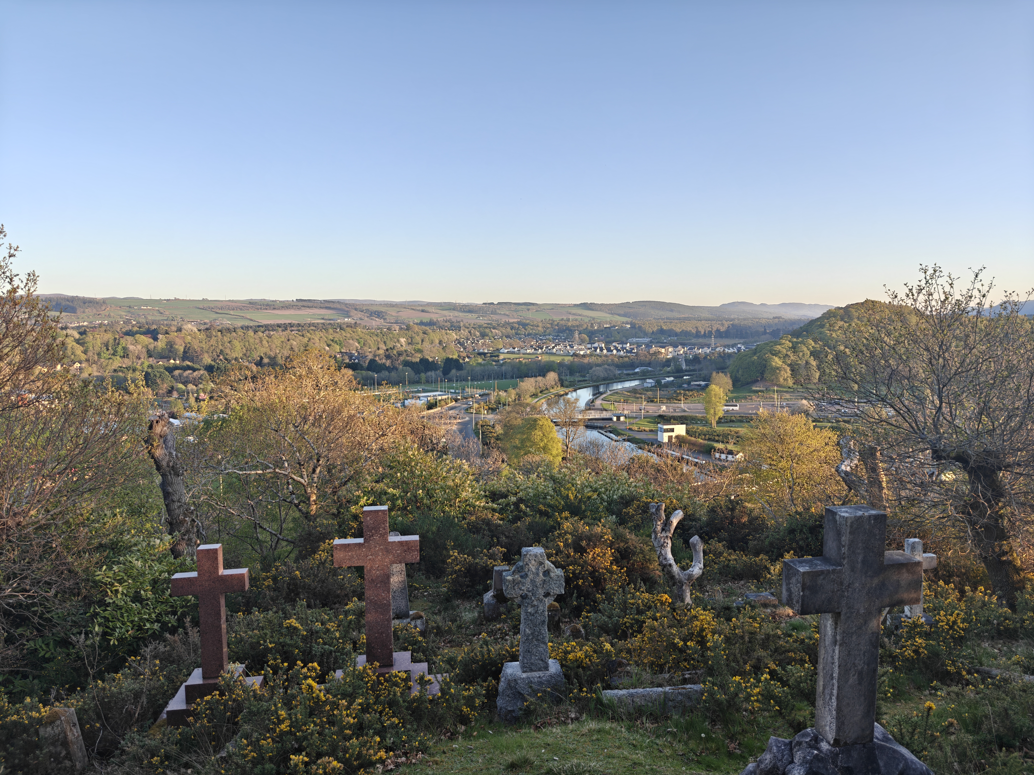 Panoramic view of Inverness from Tomnahurich Cemetery